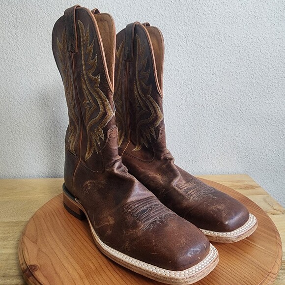 Tony Lama Americana 7956 Boots Mens Size 8.5 Brown Leather Western Cowboy main image 8